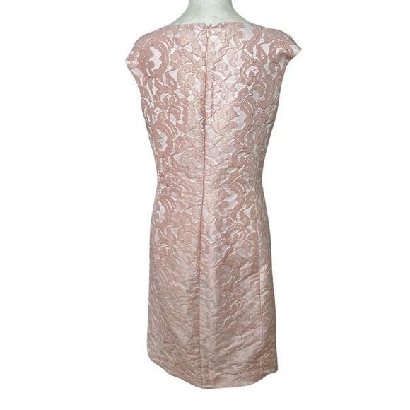 Ralph Lauren Y2K Soft Pink Floral Ruched Elegant Timeless Sheath Dress Size 10 - Picture 5 of 10